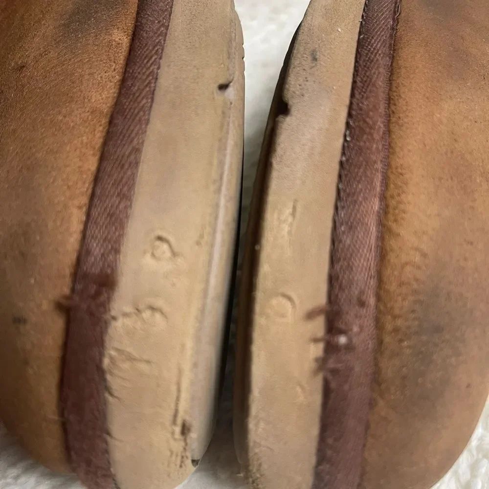 UGG Australia Becket Leather Brown women’s Boots shearling lining women’s SZ10 - Picture 11 of 12